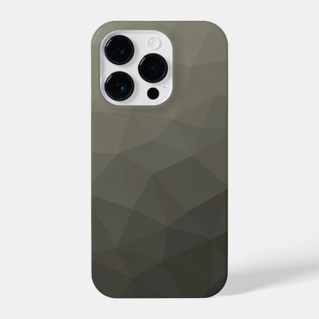 Gray brown army military gradient geometric mesh iPhone case (Back)