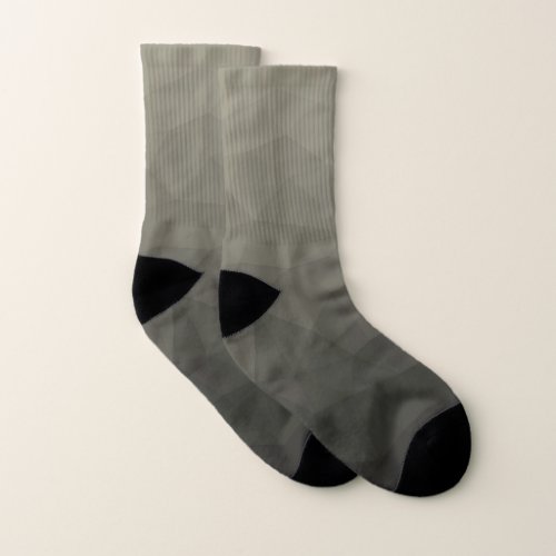 Gray brown army military gradient geometric mesh socks