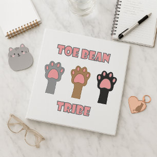 Gray Brown Black Kitty Paw Print Toe Bean Tribe 3 Ring Binder