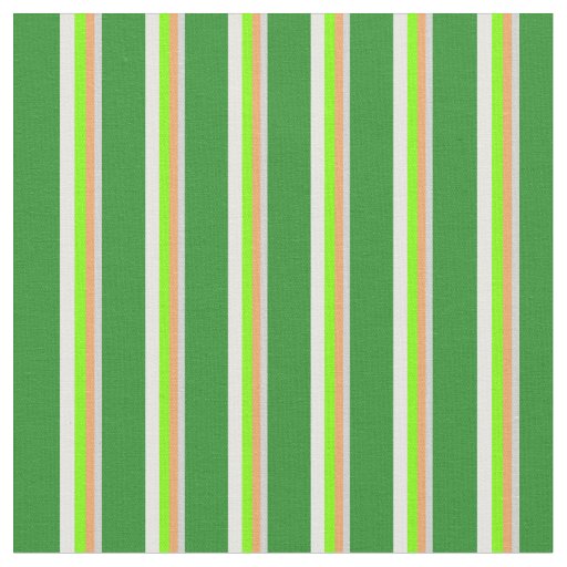 Gray, Brown, Chartreuse, Mint Cream & Green Fabric