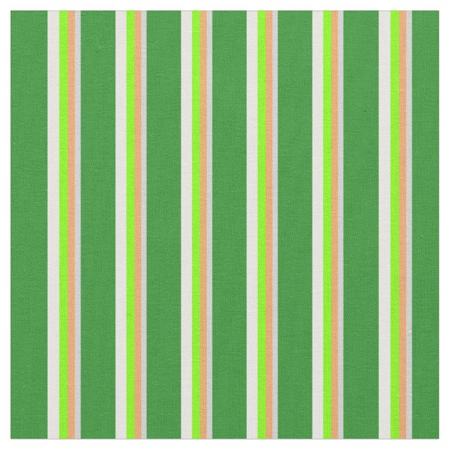 Gray, Brown, Chartreuse, Mint Cream & Green Fabric (Close Up)