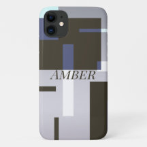 Gray Brown Color Block Geometric Personalized