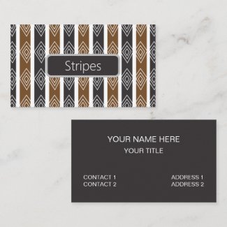Gray Brown Geometric Diamond Stripes Business Card