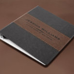 Gray & Brown Leather Texture Custom Black Text 3 Ring Binder<br><div class="desc">An elegant image of dark gray and brown vintage leather texture stitched leather accent. 
If any assistance is needed,  please message on Zazzle. We are here to assist with anything you need to customize your product.</div>