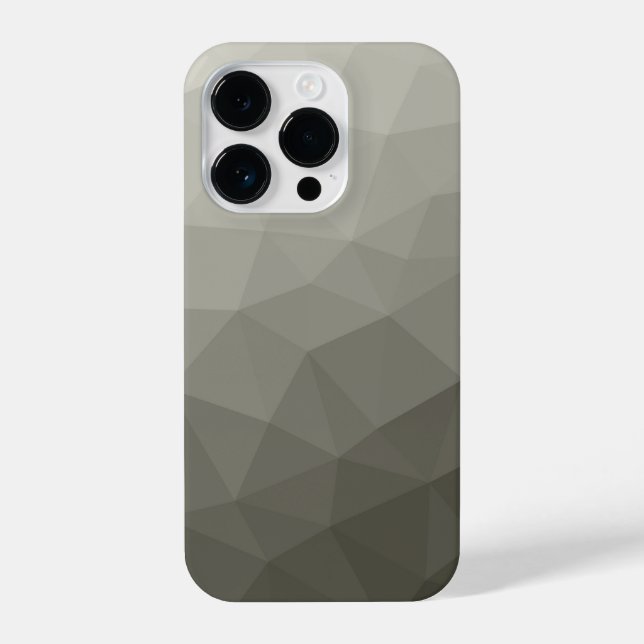 Gray brown light army gradient geometric mesh iPhone case (Back)