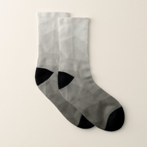Gray brown light army gradient geometric mesh socks