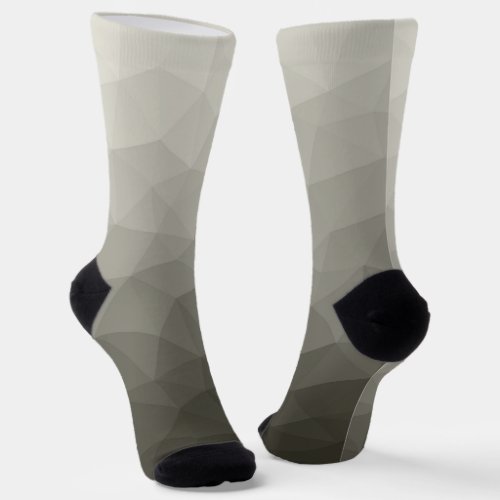 Gray brown light army gradient geometric mesh socks