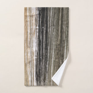 Gray brown lines abstract painting art hand towel 