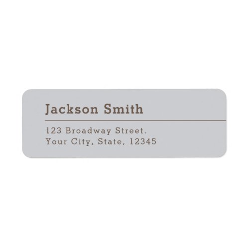 Gray Brown Modern Clean Minimalist return address Label