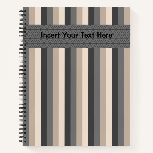 GRAY BROWN TAN PATTERNS NOTEBOOK (Front)