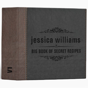 Gray & Brown Vintage Leather 3 Ring Binder