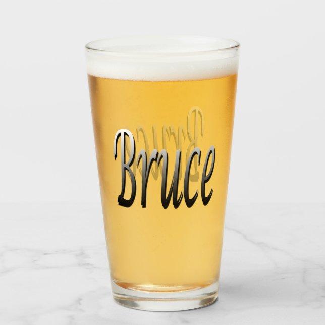 Gray Bruce Name Logo, Glass (Front Filled)