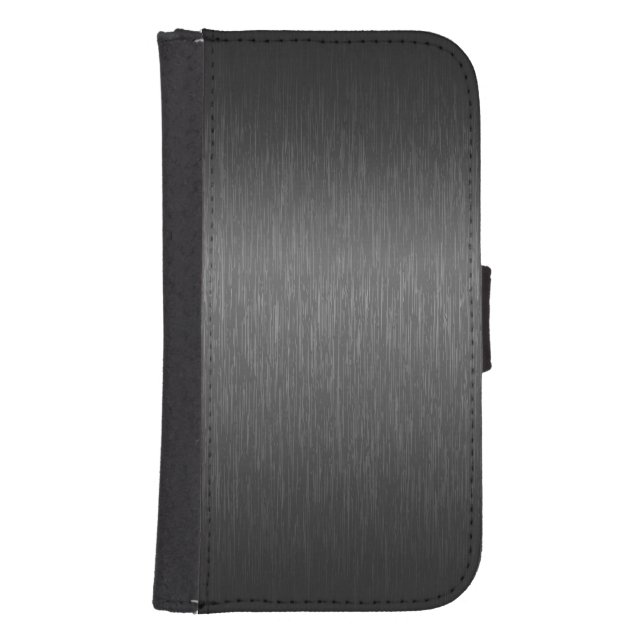 Gray Brushed Aluminum Look Samsung Galaxy Wallet Case (Front)