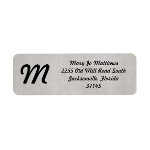Gray Brushed Background Label