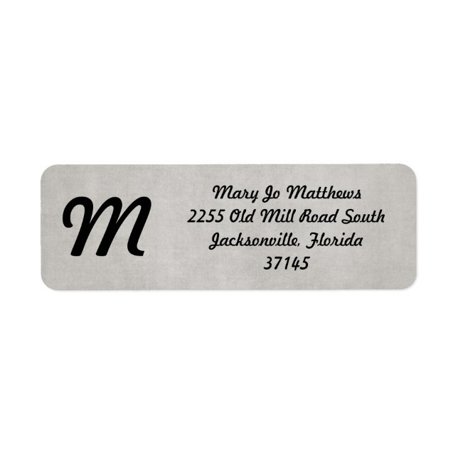 Gray Brushed Background Label (Front)