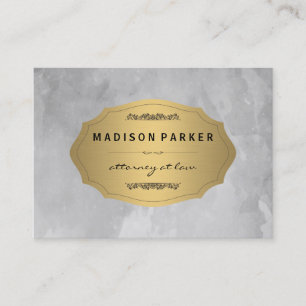 Gray Brushed Elegant Gold Label Appointment Card