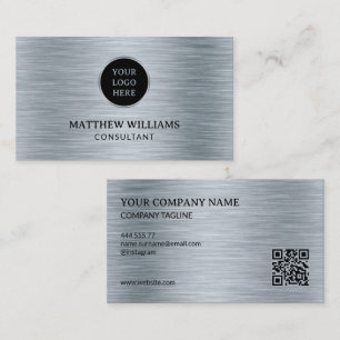 Gray Brushed Metal Business Card