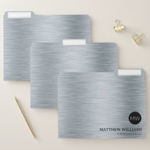 Gray Brushed Metal File Folder