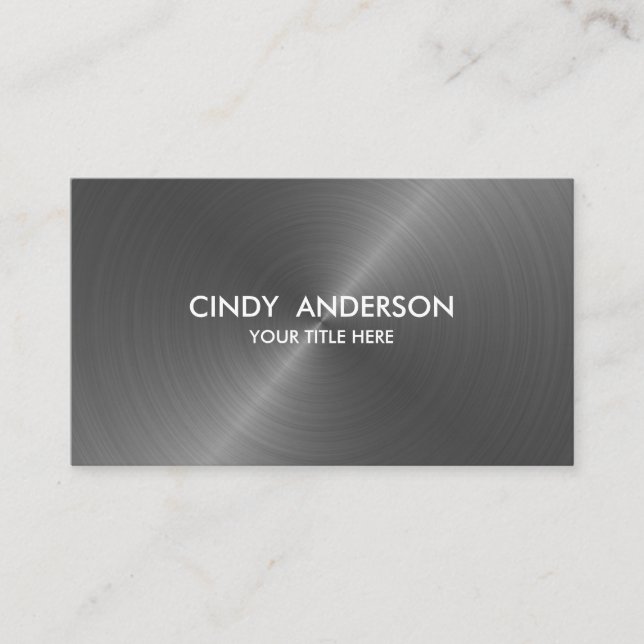 Gray Brushed Metal Sheen Business Card (Front)