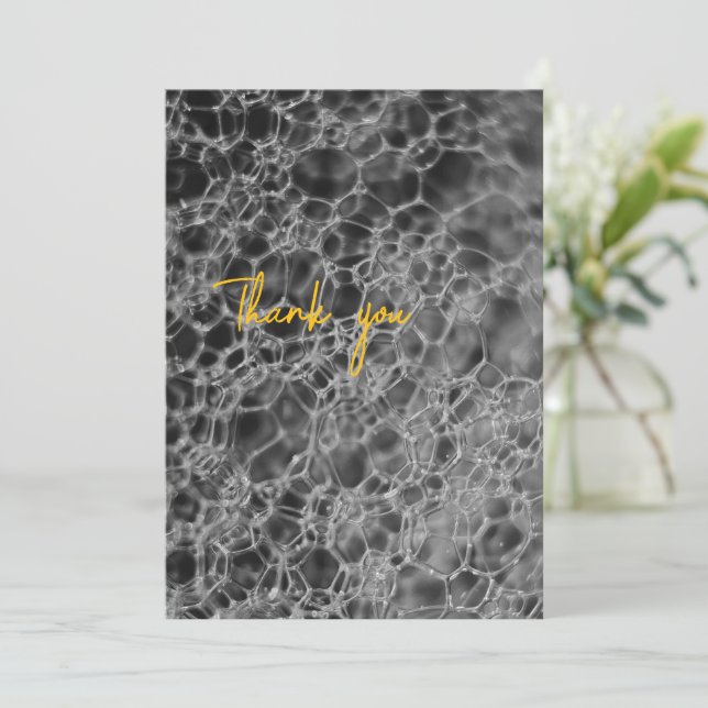 Gray Bubble Design Thank You Card (Standing Front)