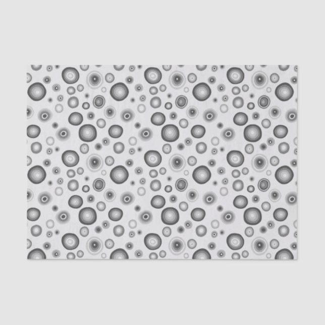 Gray Bubbles Modern Circles Pattern Gift Tissue Paper (Front)