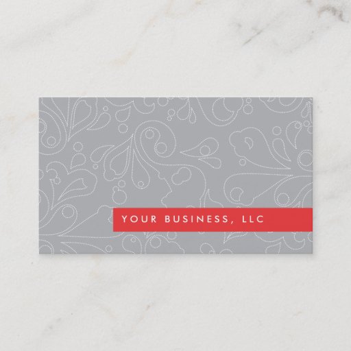 Customizable Gray Bubbles with Red Bar Business Card Design