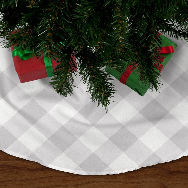 Gray Buffalo Check | Farmhouse Holiday Brushed Polyester Tree Skirt (Creator Uploaded)