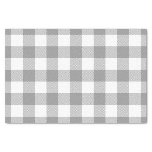 Gray Buffalo Check Plaid Rustic Farmhouse Tissue Paper