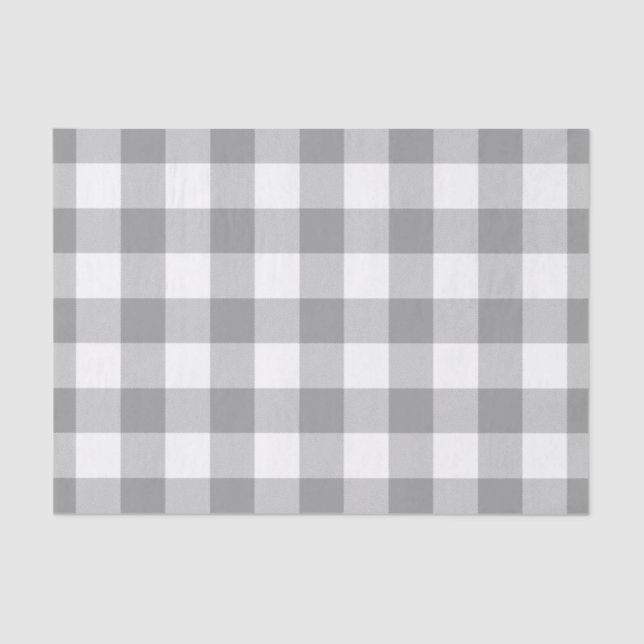 Gray Buffalo Check Plaid Rustic Farmhouse Tissue Paper (Front)