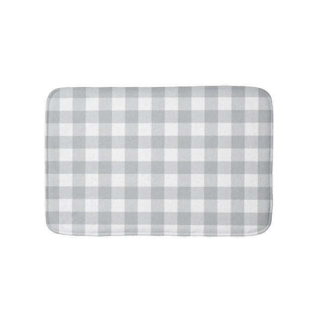 Gray Buffalo Plaid Checkered Pattern Rug (Front)