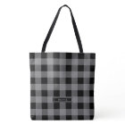 Gray Buffalo Plaid Pattern Monogrammed Bridesmaid