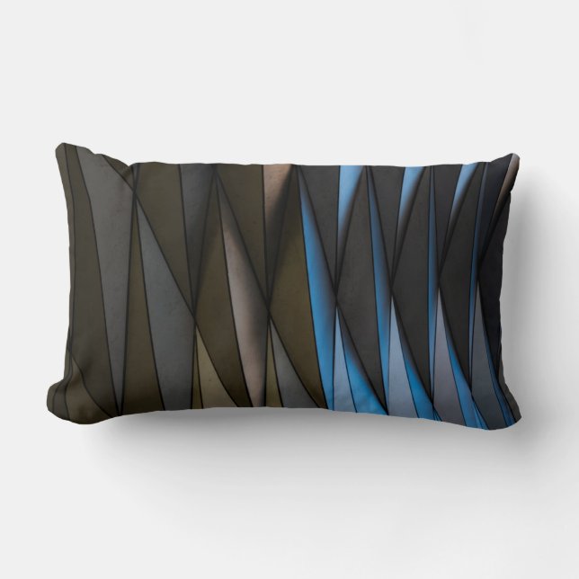 Gray building lumbar pillow (Front)