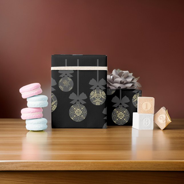 Gray Bulb Ornaments Christmas Wrapping Paper (Creator Uploaded)