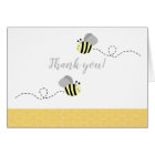 Gray Bumble Bees Folded Thank you Card Note card