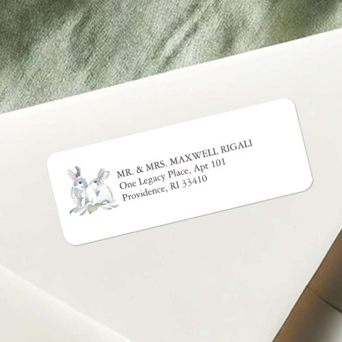 Gray Bunny Return Address Envelope Labels