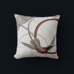 Gray & Burgundy Artistic Hummingbird Design Throw Pillow<br><div class="desc">Stylish throw pillow features an artistic design in a gray and burgundy color palette. An artistic design with a beautiful hummingbird as the focal point with muted red and green accents on a neutral abstract background with grey geometric circle composition with hints of gold. This elegant design is built on...</div>