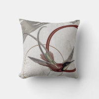 Gray & Burgundy Artistic Hummingbird Design