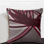 Gray Burgundy Elegant Ribbon Throw Pillow<br><div class="desc">Gray and burgundy throw pillow features an elegant artistic ribbon design with shades of burgundy and gray with white accents on a grey background. This abstract composition is built on combinations of repeated ribbons, which are overlapped and interlaced to form an interesting artistic design. The gray, burgundy, white and wine...</div>