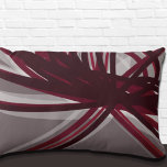 Gray Burgundy Elegant Ribbons Lumbar Pillow<br><div class="desc">Modern throw pillow features an elegant artistic ribbon design with shades of burgundy and gray with white accents on a grey background. This abstract composition is built on combinations of repeated ribbons, which are overlapped and interlaced to form an interesting artistic design. The gray, burgundy, white and wine colored accents...</div>