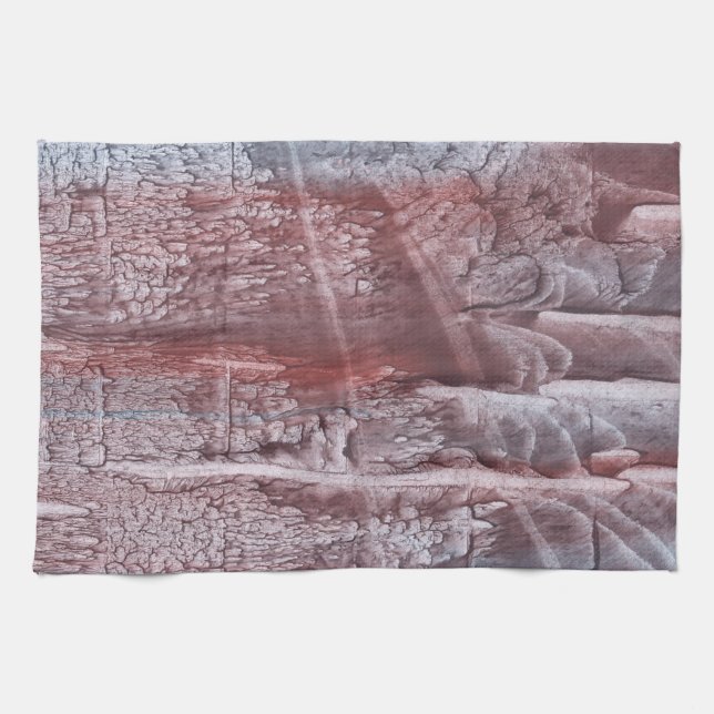 Gray burgundy watercolor kitchen towel (Horizontal)
