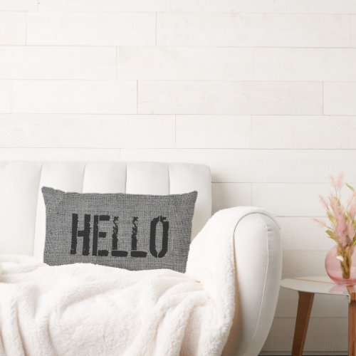 Gray Burlap _ DIY Text Lumbar Pillow