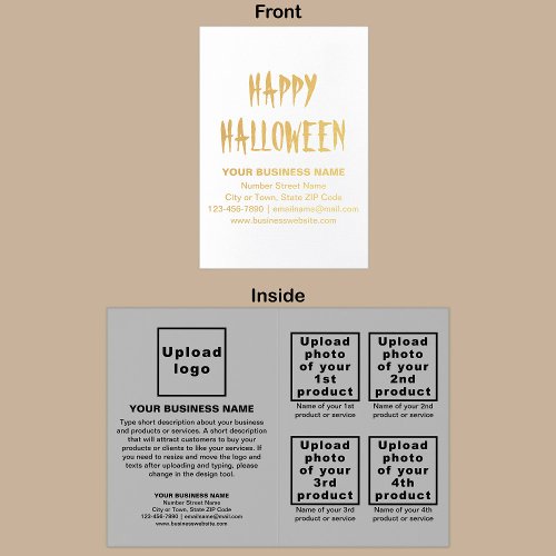 Gray Business Brand on Halloween Foil Card