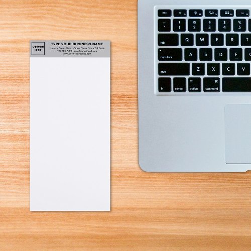 Gray Business Brand on Heading of Long Magnetic Notepad