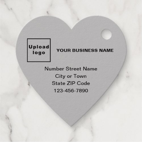 Gray Business Brand on Heart Shape Foil Tag