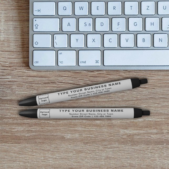 Gray Business Brand on Ink Pen (Ink pen with gray barrel and your business brand)