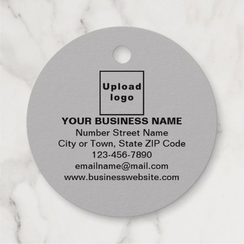 Gray Business Brand on Round Shape Foil Tag