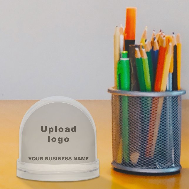 Gray Business Brand on Snow Globe (Snow globe with your business brand in gray)