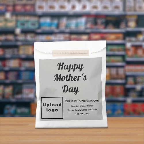 Gray Business Brand With Motherâs Day Greeting Favor Bag