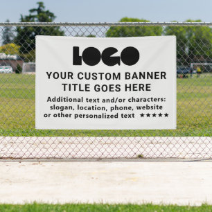 Gray Business Logo Company Brand Outdoor Custom 6 Banner