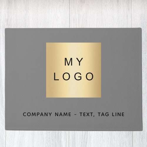 Gray business logo doormat